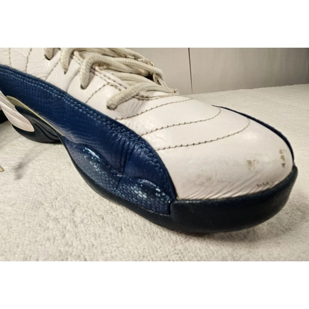 Jordan 12 Retro White Blue Men's Size 12 Basketball Sneakers Shoes